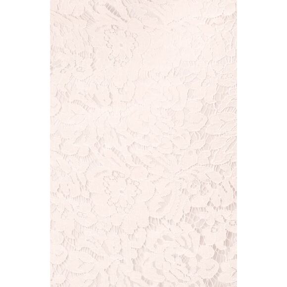 Lulus NWOT Devotion Off-White Eyelash Lace Sheer Cap Sleeve Midi Dress Medium - Picture 12 of 12